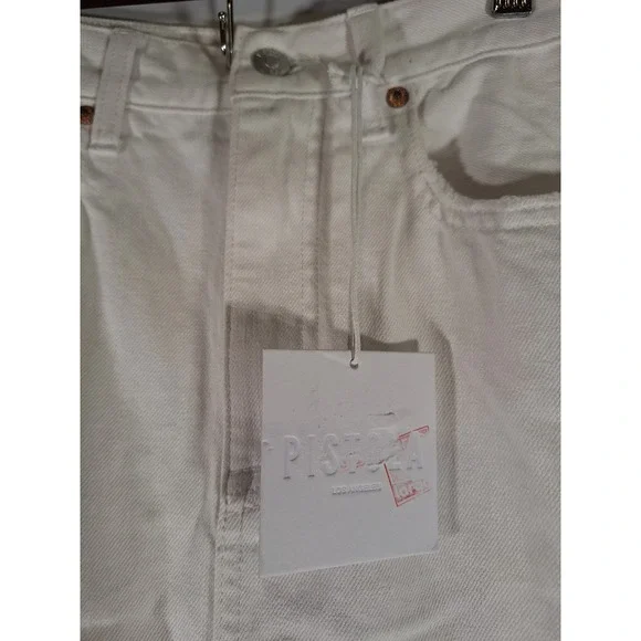 Pistola Alice White Denim Midi Skirt Raw Hem Front Slit‎ Women's Size 26